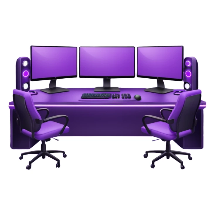 purple gaming setup with two monitors sticker
