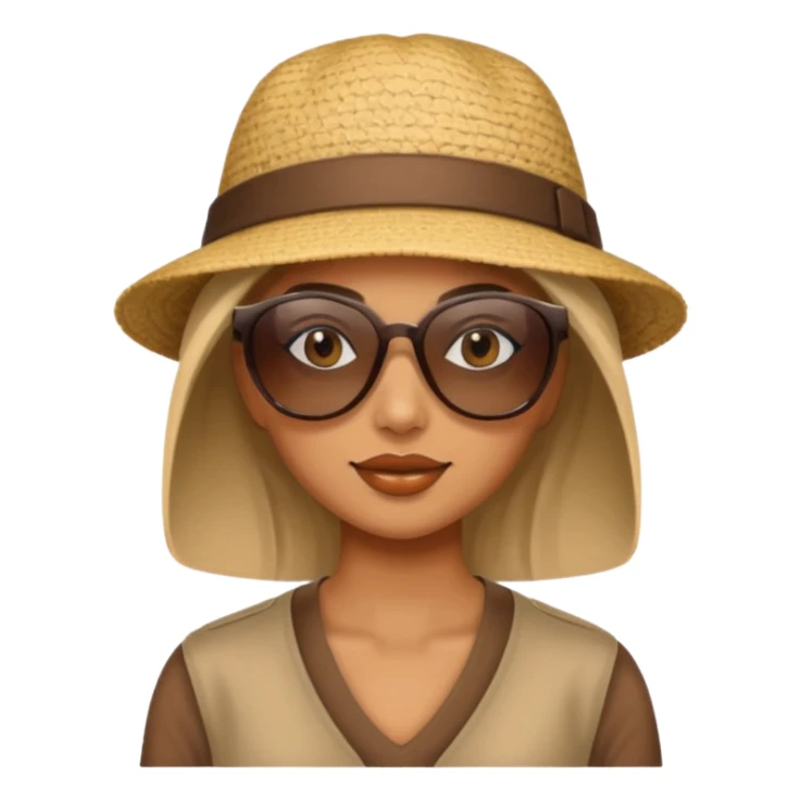 women with hat and sunglasses sticker