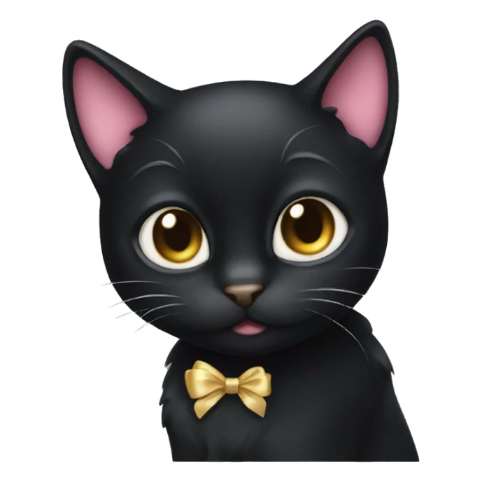 Black cat with bow  sticker