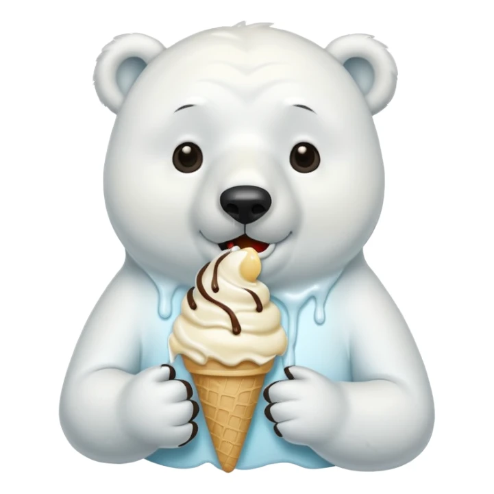 polarbear eating ice cream  sticker