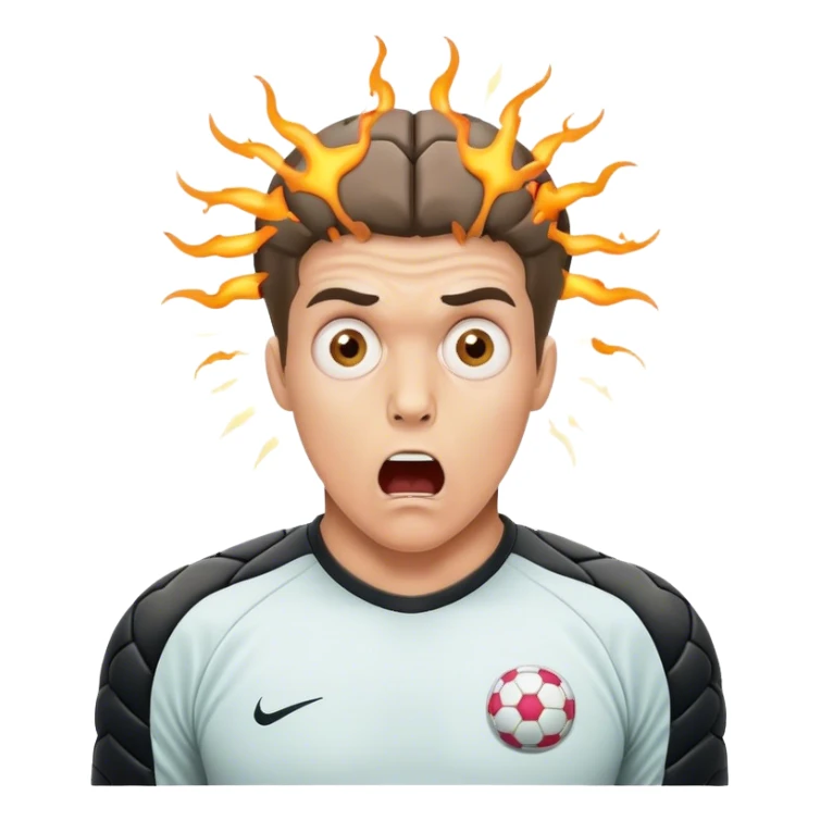 surprised goalkeeper with brain explosion sticker