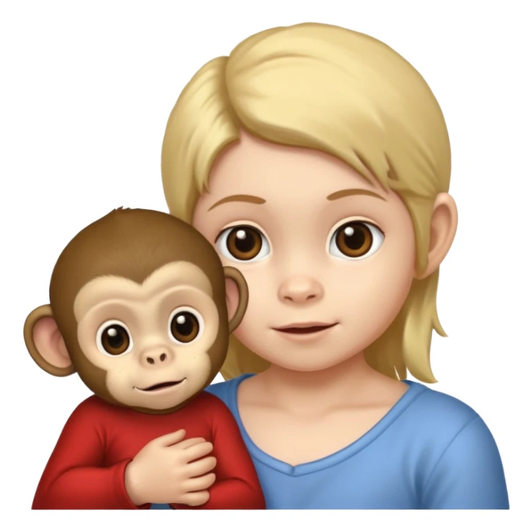 Baby with Monkey. sticker