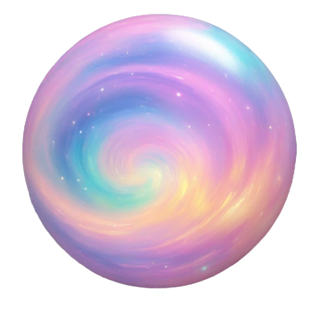 Swirling Pastel iridescent galaxy orb sticker