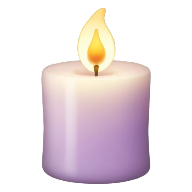 Candle in a powder-colored glass sticker