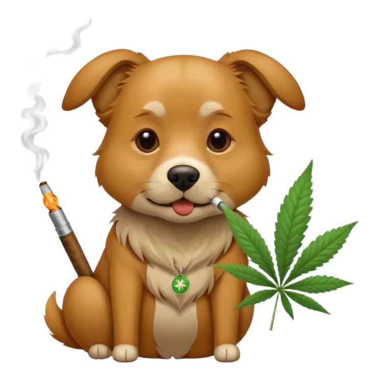 a dog smoking weed sticker