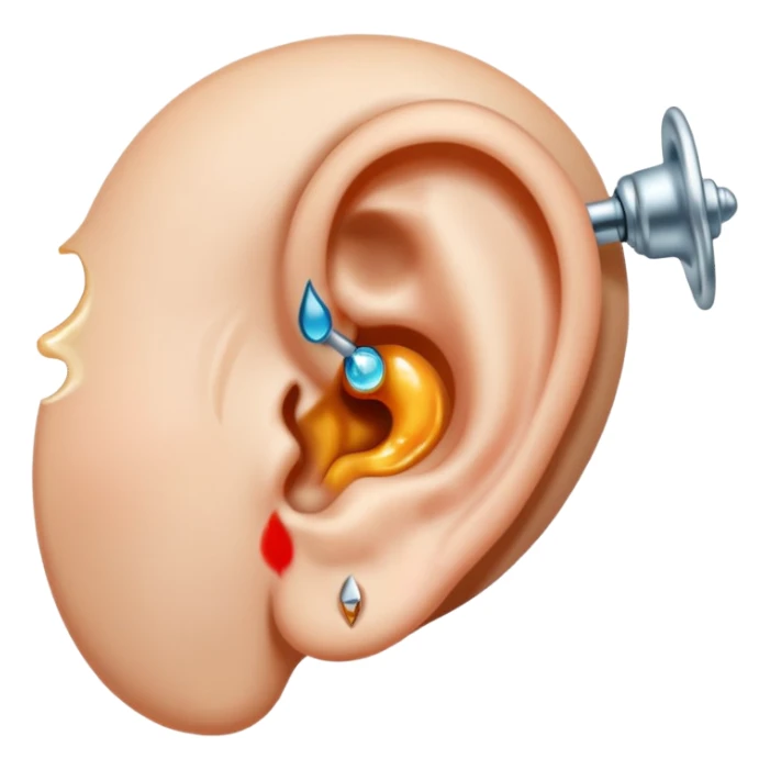 Ear with piercing sticker