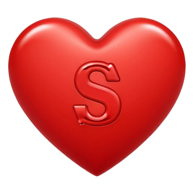The Letter S in a Heart sticker