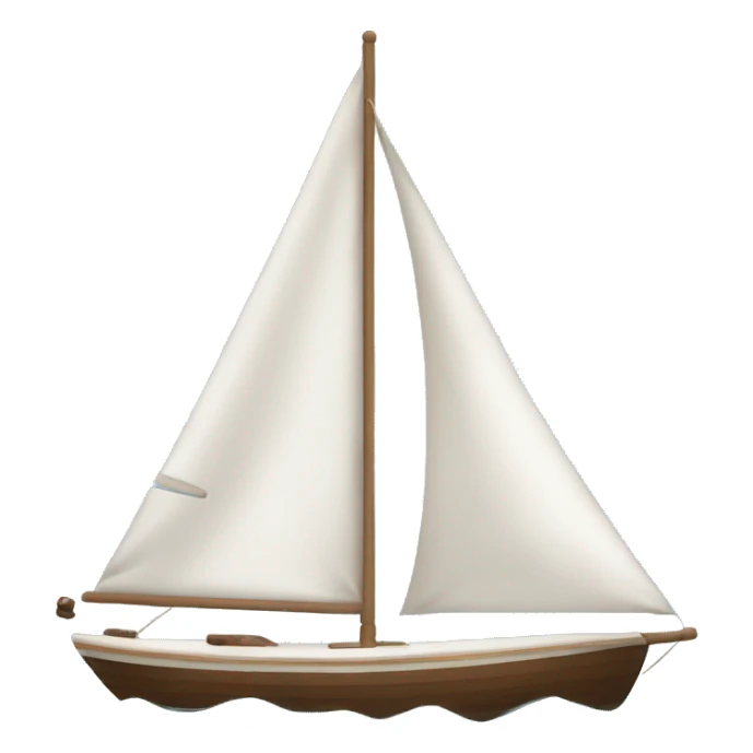 Blue white brown sailing boat  sticker