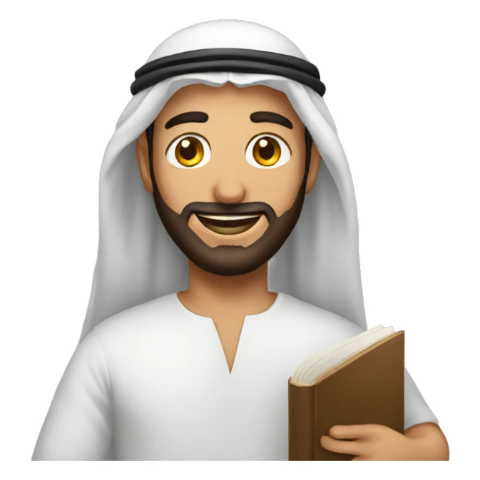 men arab with book sticker
