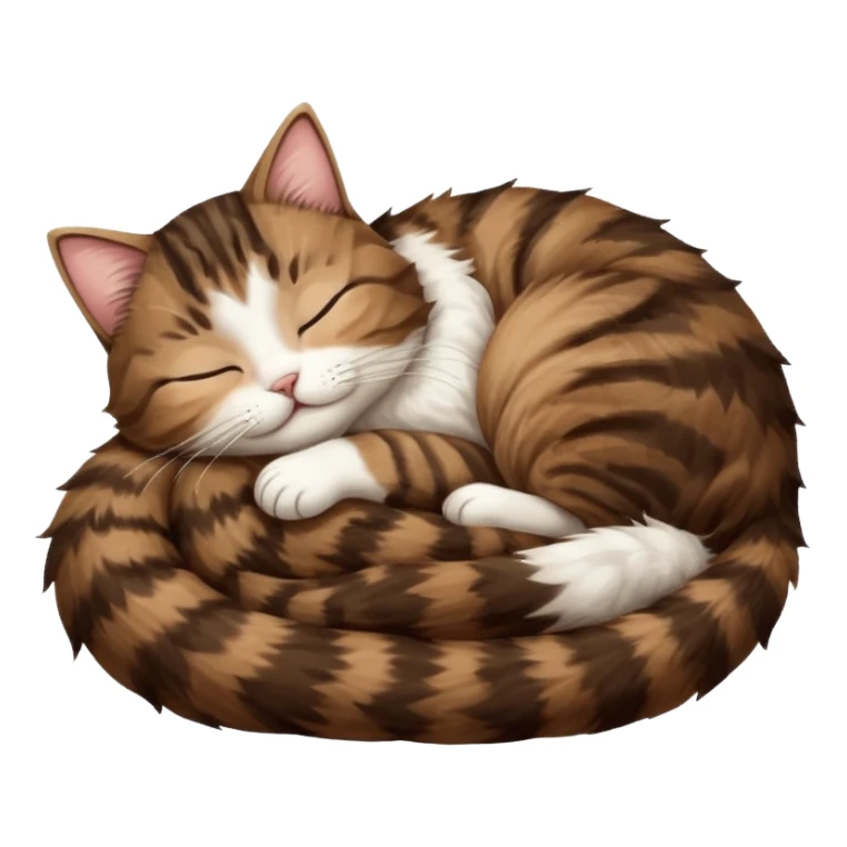 dark brown tabby and white cat sleeping upside down sticker