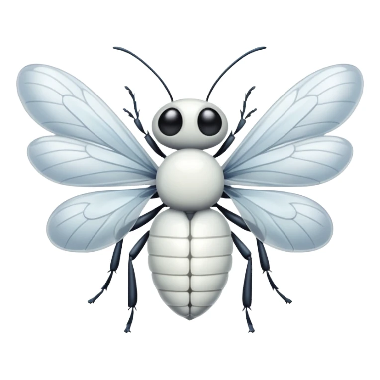 white bug with wings sticker