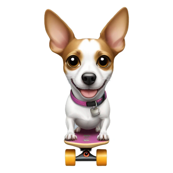 Rat terrier on a skateboard  sticker