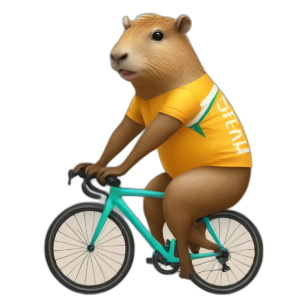 capybara wearing cyclist jersey sticker