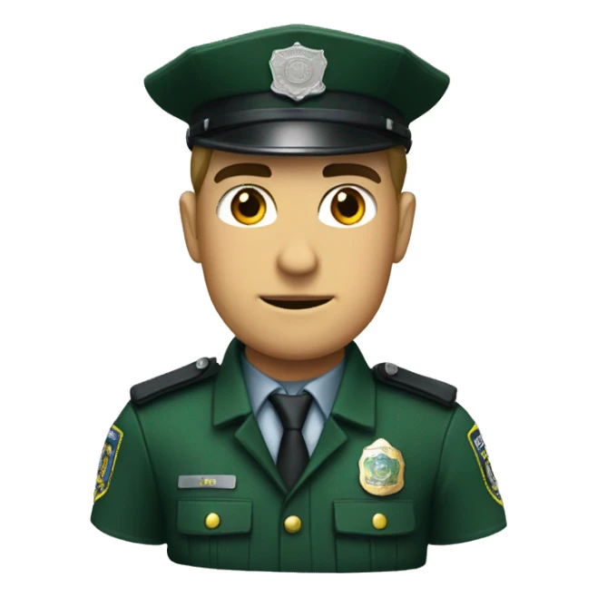 policia con uniforme verde sticker