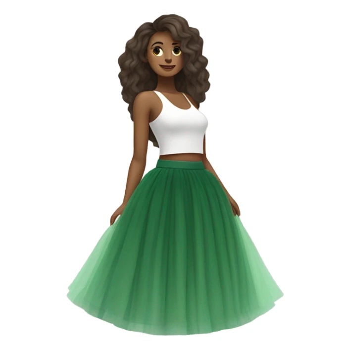 Green tulle skirt sticker