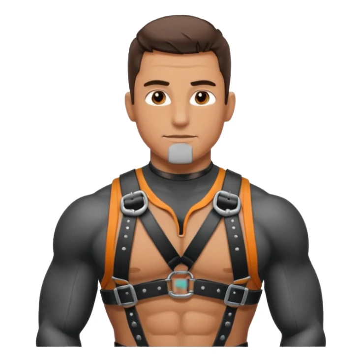 Guy with abs and leather harness  sticker