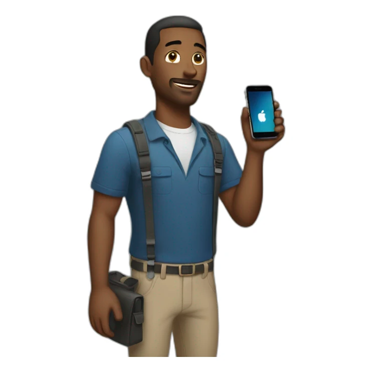 A man with a iphone in his hand sticker