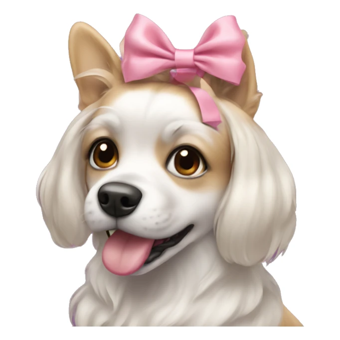 Coquette dog with a bow sticker