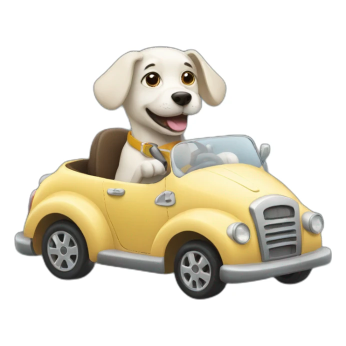 dog driving car sticker