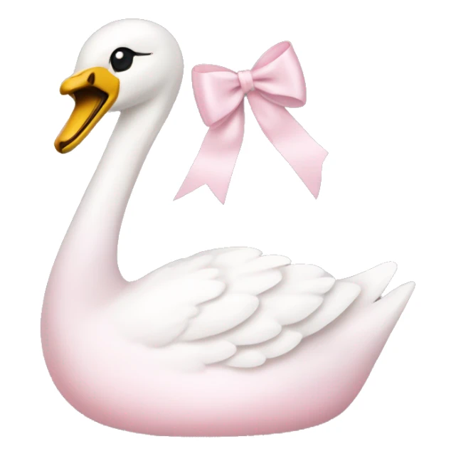 swan light pink bow sticker