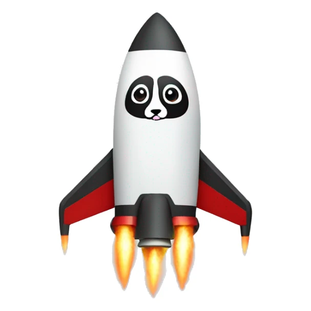 giant rocket ship with a panda on top  sticker