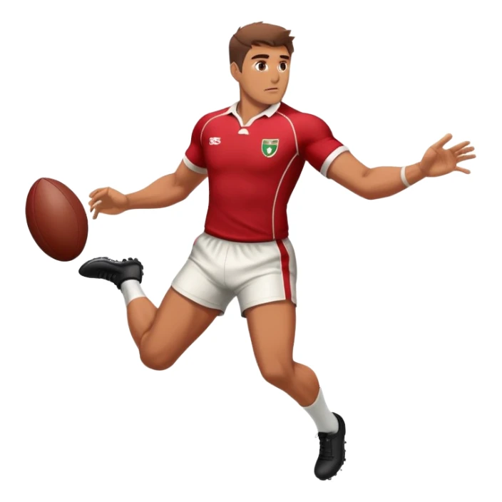 man kicking rugby ball sticker