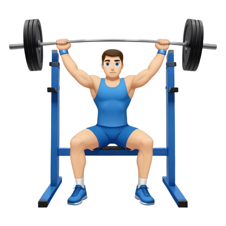 blue shorts close-grip flat-benchpress sticker