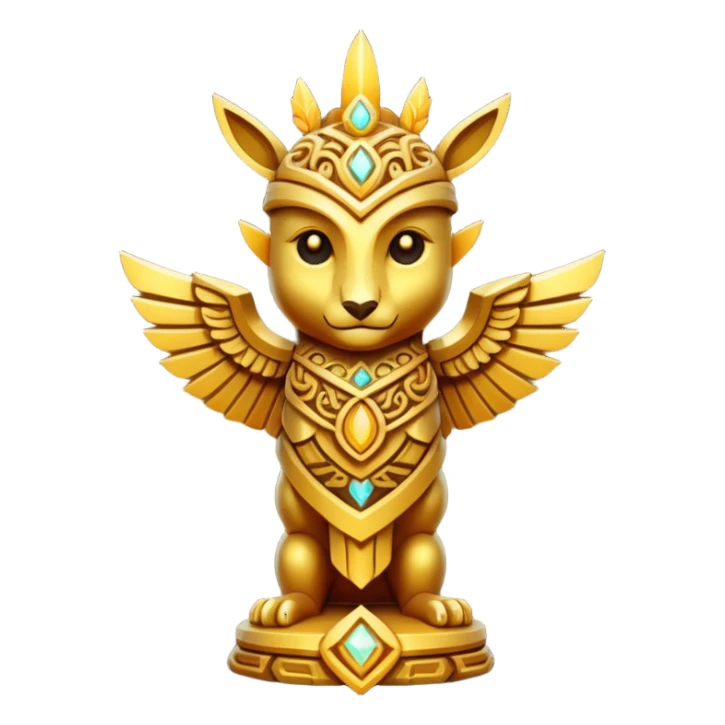 fantasy magic golden totem low poly sticker