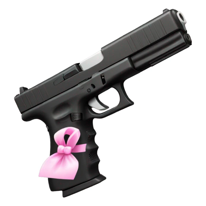 black glock with pink bow on it  sticker