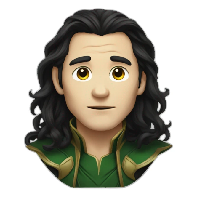 loki with long hair  sticker