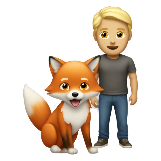 Blonde guy with little red fox sticker