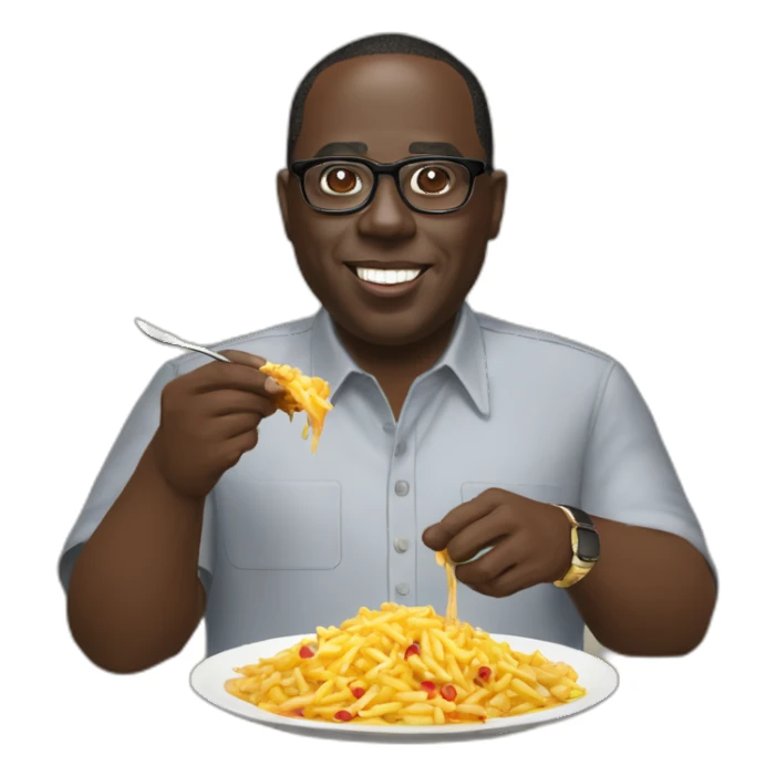 Macky sall qui mange une poutine sticker