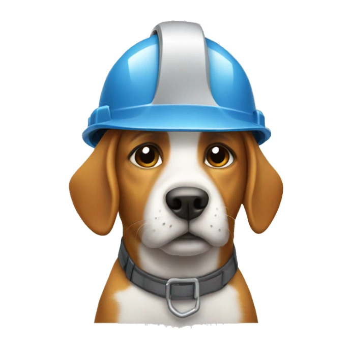 dog wearing hard hat  sticker