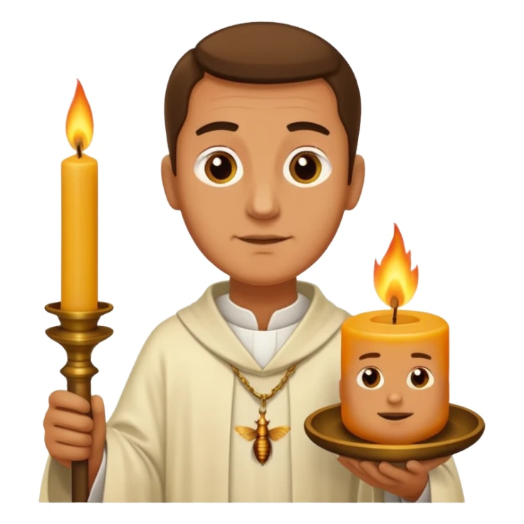 Ancient  mpriests with candle  sticker