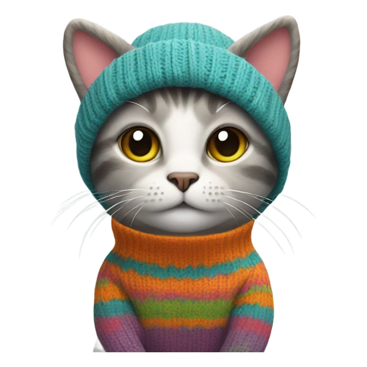 Cat wearing a sweater sticker