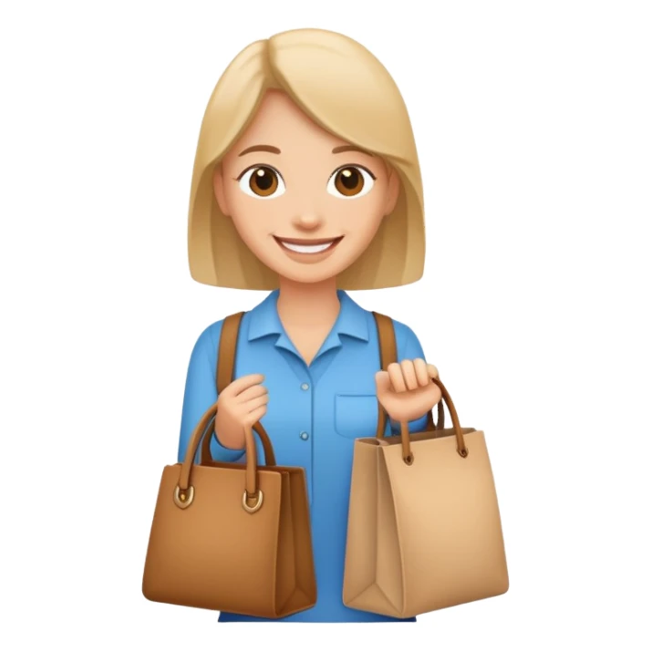 customer with bag sticker