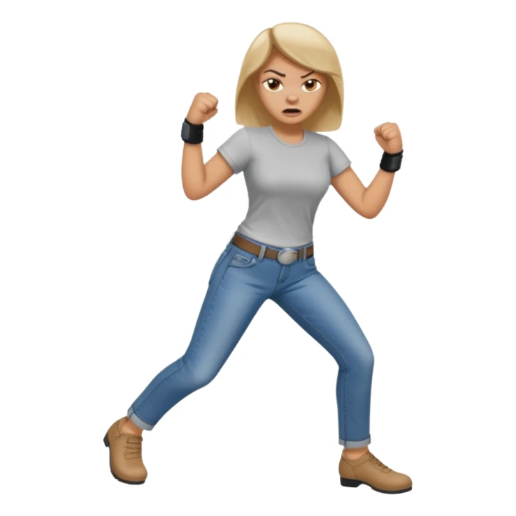 Woman angry kickin sticker