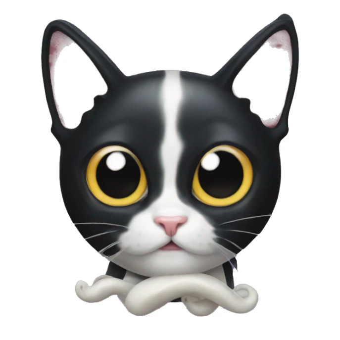 Tuxedo cat as an octopus sticker