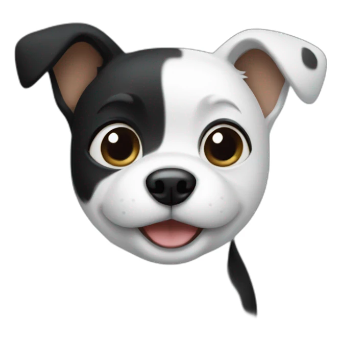 Black small dog with White spot sticker