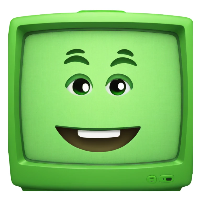Green tv smiling sticker