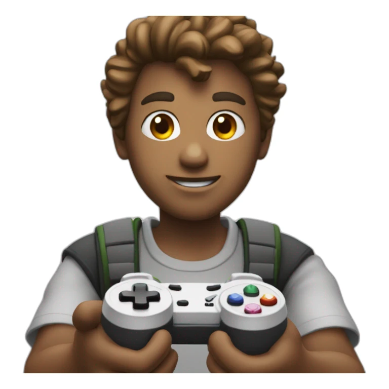 Playing video game with joystick  sticker