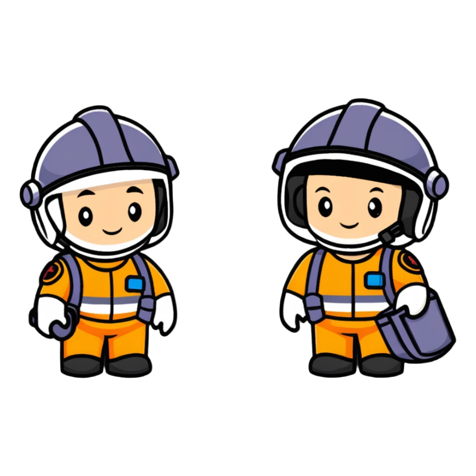 rescue team in helmets sticker