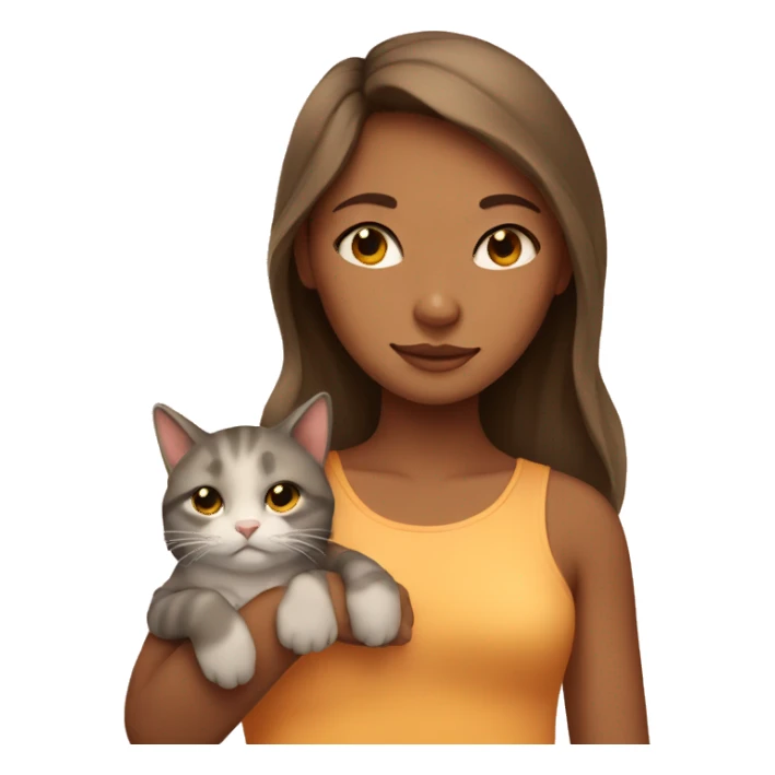  girl with sleeping tan cat sticker