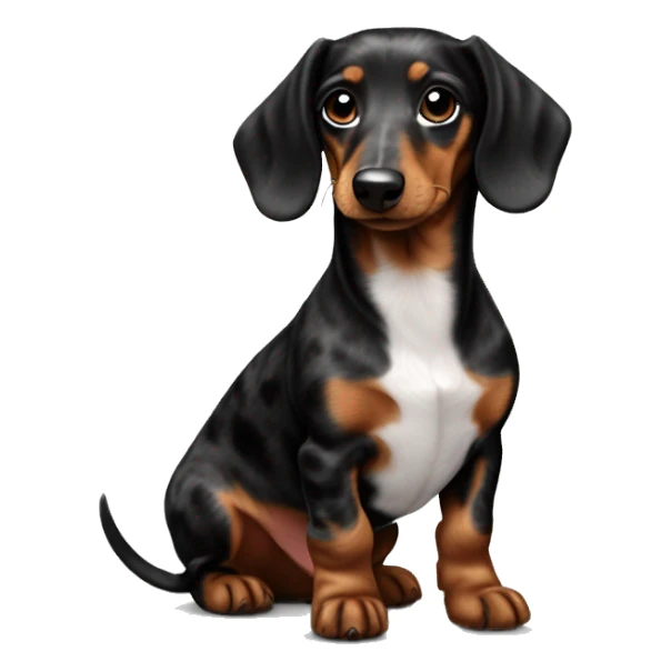 Black merle mini dachshund  sticker