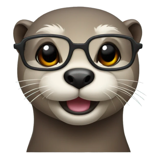 Otter with cute glasses  sticker