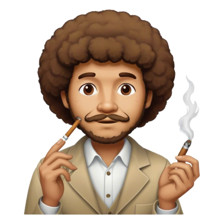 Bob Ross smoking a blunt sticker