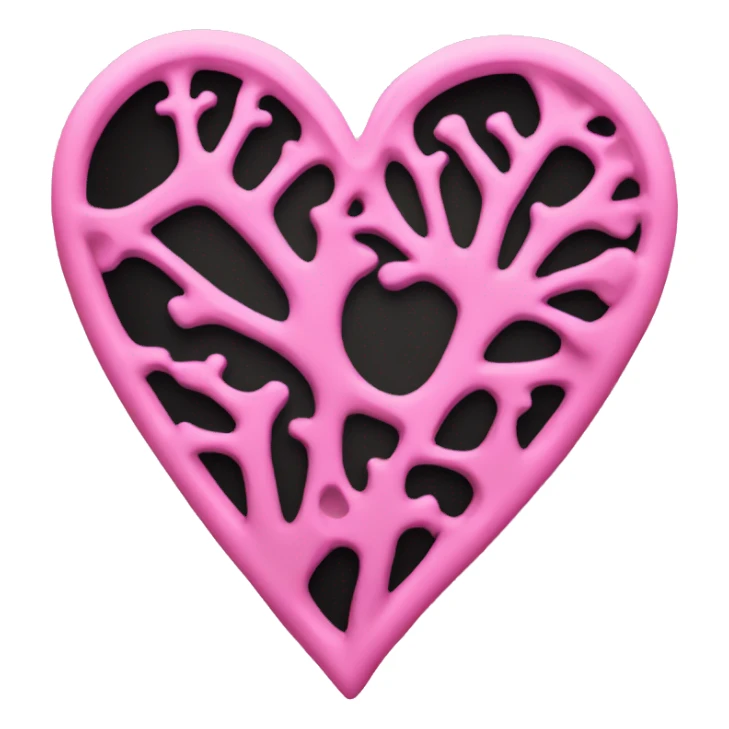Pink and black skeleton heart sticker