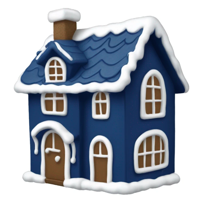 Navy blue gingerbread house sticker