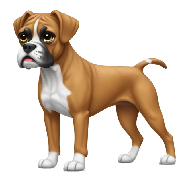 boxer dog full white color sticker