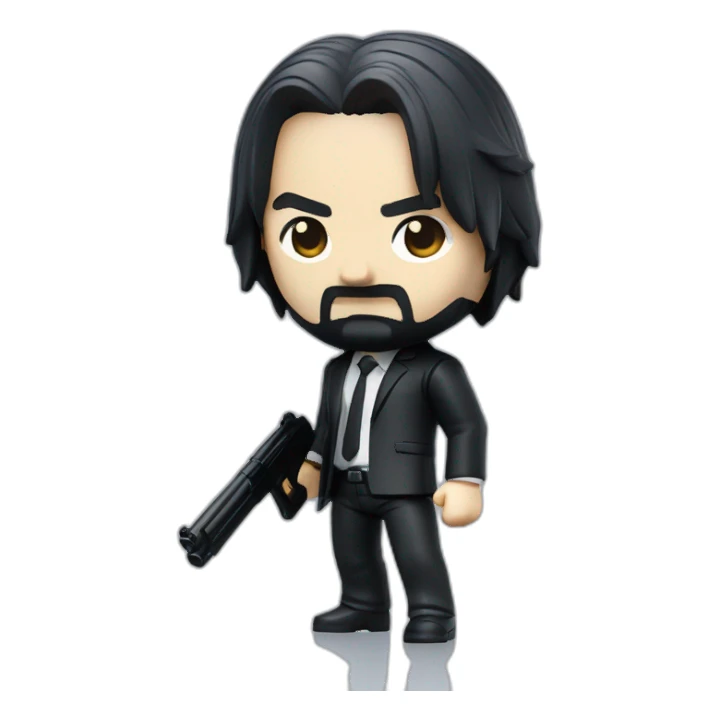 John Wick with a gun Nendoroid style Stealth sticker